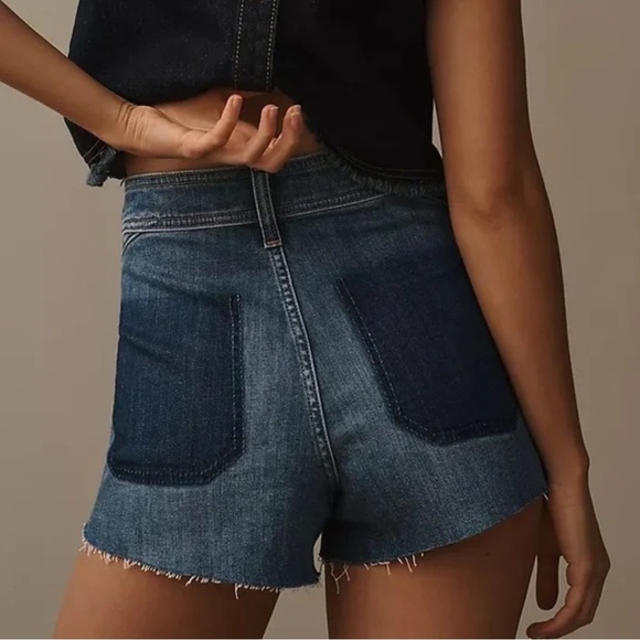 Anthropologie Pilcro Mid Rise Micro Cutoff Denim Shorts SZ 29 - Picture 10 of 16